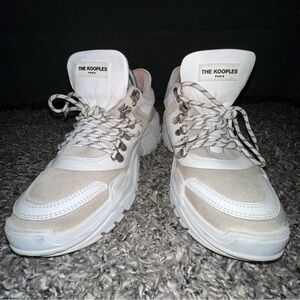 The Kooples White Leather Chunky Sole Sneakers size 40 EU MEN’S 7 WOMEN’S 9.5 US